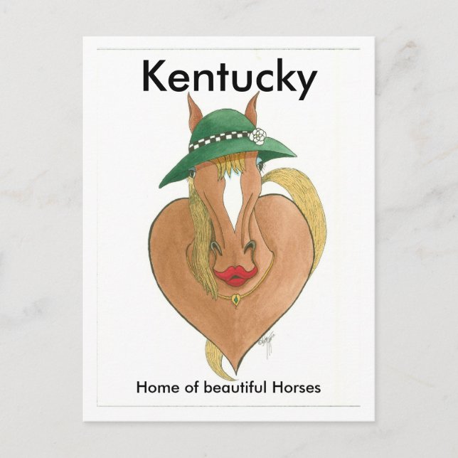 Postal rompedor de corazón, Kentucky, hogar de hermosos c (Anverso)