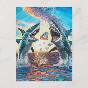 Postal Rompiendo el Glamour Chomp-Shark por joyas brillan