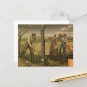 Postal Rompiendo la pradera, 1939 por Grant Wood