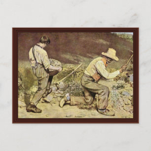Postal Rompiendo Piedra Por Courbet Gustave