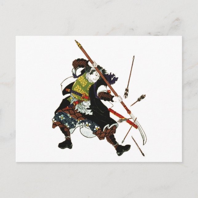 Postal Ronin Samurai desertó Arrojas Arte Japonés (Anverso)