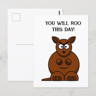 Postal Roo este día canguro enojado Personalizado de niño
