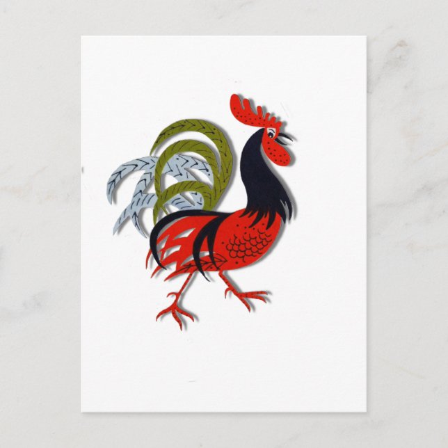 Postal Rooster Personalizado Personalizar de animación Ro (Anverso)