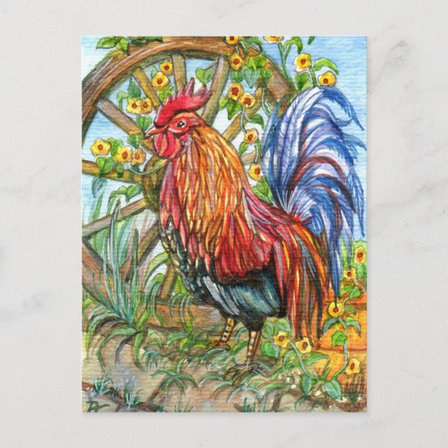 Postal Rooster por Wheel Garden (Anverso)