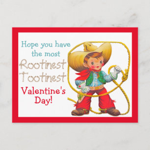 Postal Rootin Tootin Vintage Cowboy Día de San Valentín K