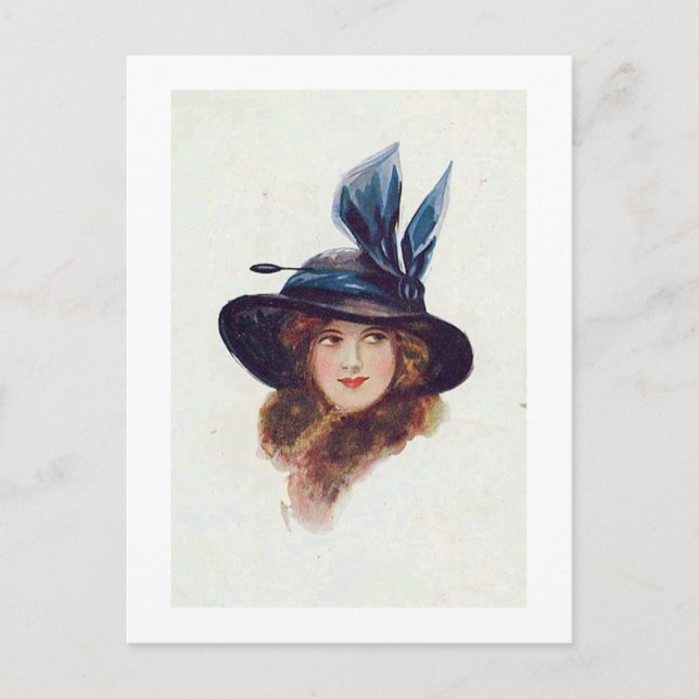 Postal Ropa de antigüedades vintage, retratos de mujeres, (Anverso)