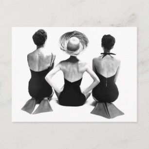 Postal Ropa de baño de moda 1950