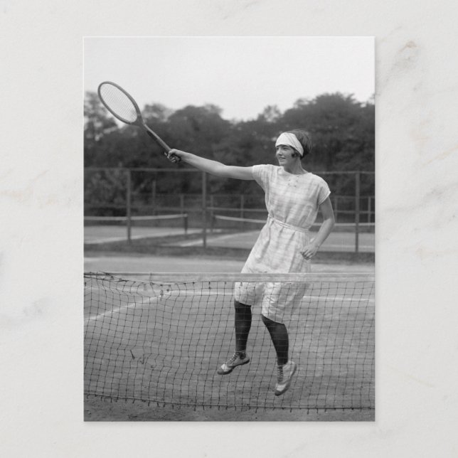 Postal Ropa de tenis de época, años 20 (Anverso)