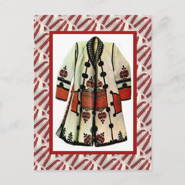 Postal Ropa de trajes folclóricos bordados de época (Anverso)