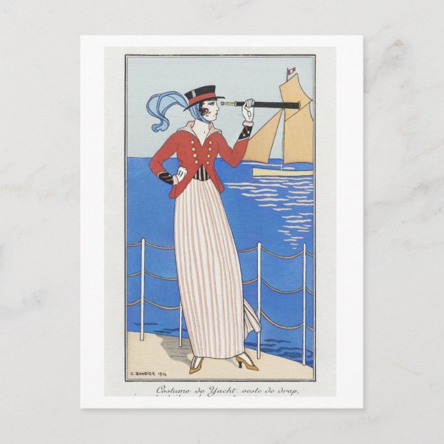Postal Ropa de yate Bella Artes No. 164 de Barbier (Anverso)
