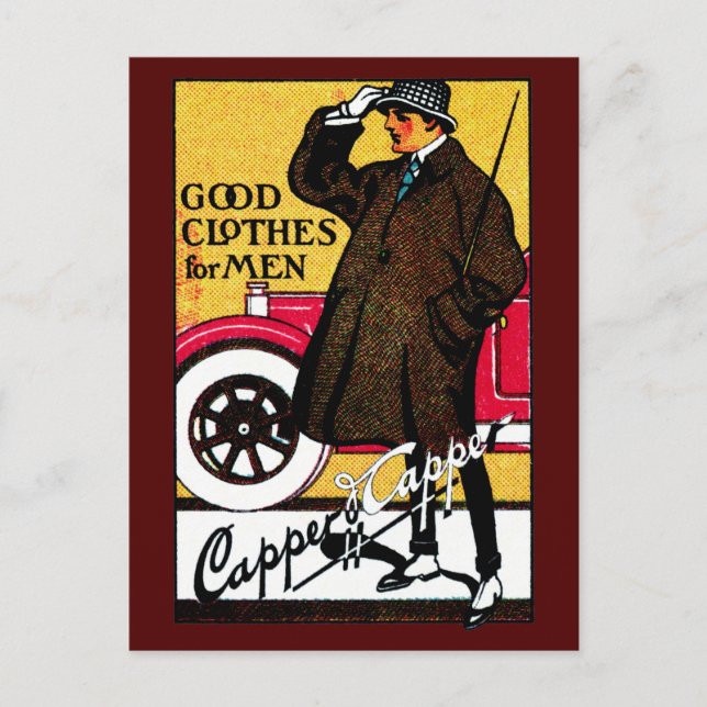 Postal Ropa masculina de 1920 (Anverso)