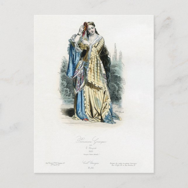 Postal Ropa tradicional de princesa griega (Anverso)
