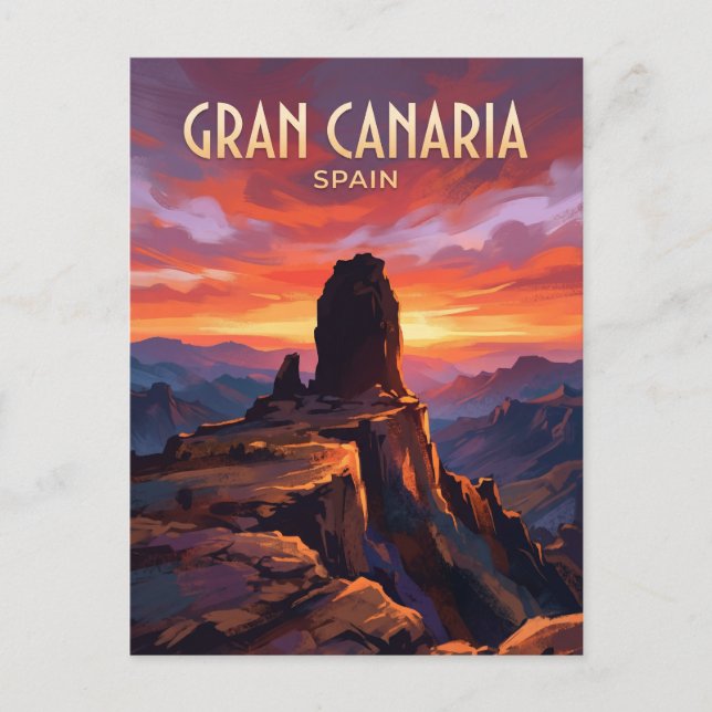 Postal Roque Nublo España (Anverso)