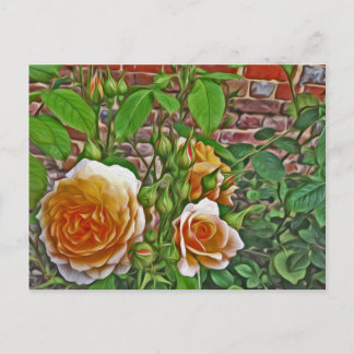 Postal Rosa amarilla en el jardín Hampton Court