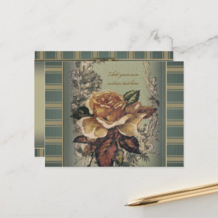 Postal Rosa antiguo (azul) personalizado