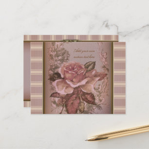 Postal Rosa antiguo (rosa) personalizado