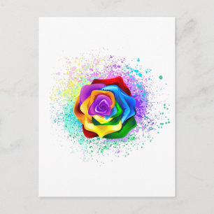 Postal Rosa Arcoíris Colorida