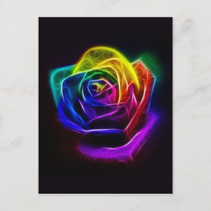 Postal Rosa arcoiris fractal