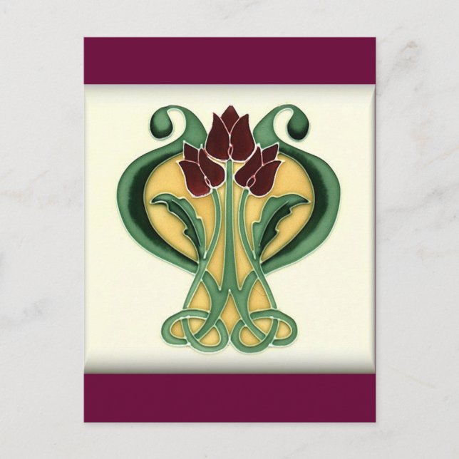 Postal Rosa Art Nouveau Tile (Anverso)