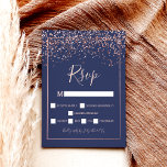 Postal rosa azul marino oro confetti typography rsvp<br><div class="desc">rosa azul marino oro confetti typography rsvp</div>