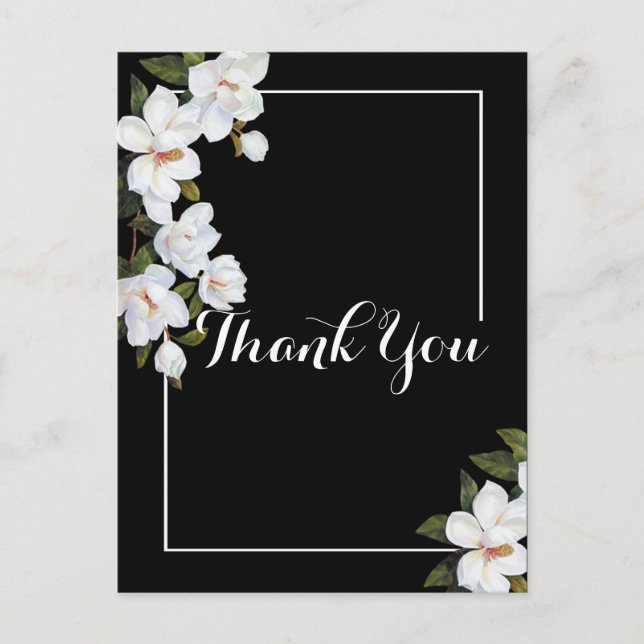 Postal Rosa Blanca Vintage Gracias (Anverso)