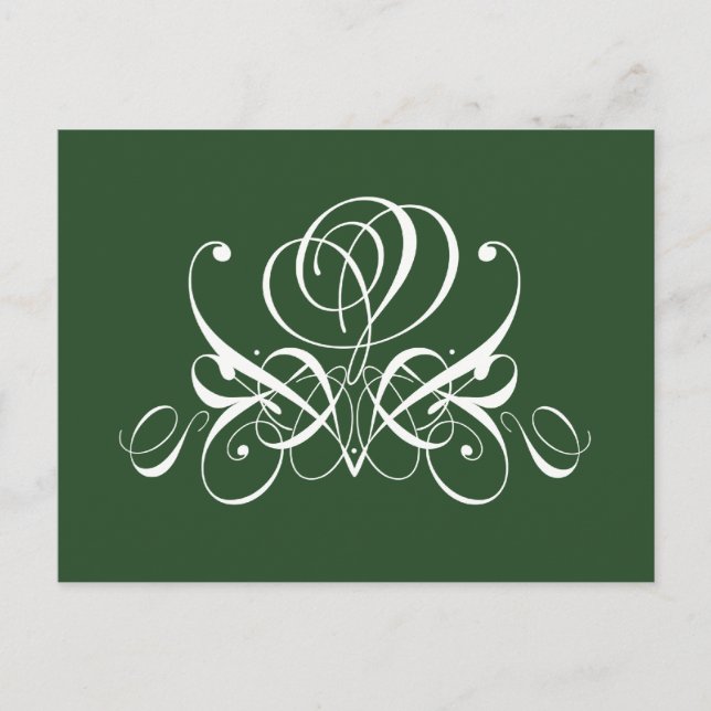 Postal Rosa blanco y verde floreciente (Anverso)