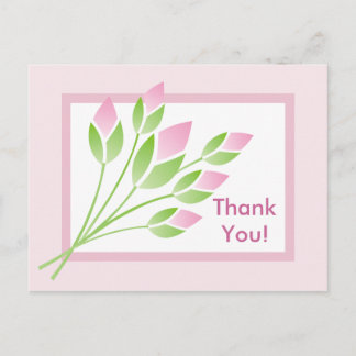 Postal Rosa Buds Gracias Postcard