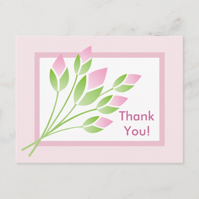 Postal Rosa Buds Gracias Postcard (Anverso)
