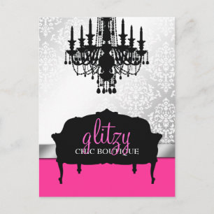Postal rosa caliente de la Moda 311-Glitzy