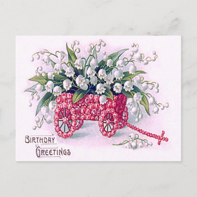 Postal Rosa Carro Lily del Valle (Anverso)