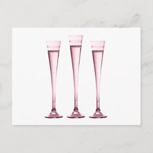 Postal Rosa Champagne Flutes