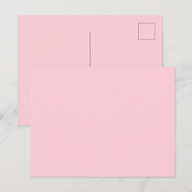 Postal Rosa Chicle Bonito Y Delicioso Color Sólido (Anverso / Reverso)
