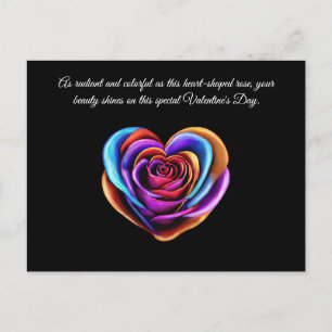 Postal Rosa con forma de corazón colorido-Valentines-