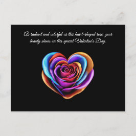 Postal Rosa con forma de corazón colorido-Valentines-