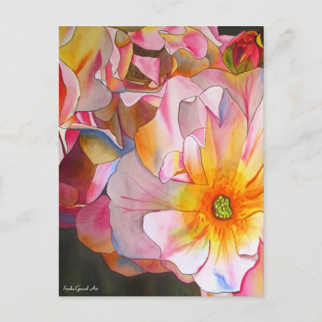 Postal Rosa Cornelia por Sacha Grossel Art (Anverso)