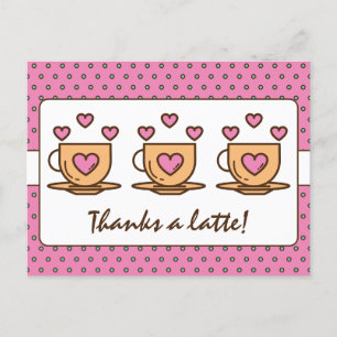 Postal Rosa Cute Gracias Por Un Café Latino Gracias