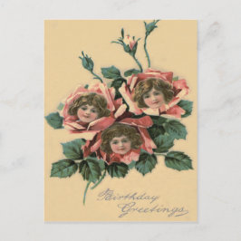 Postal Rosa Cute Little Girl