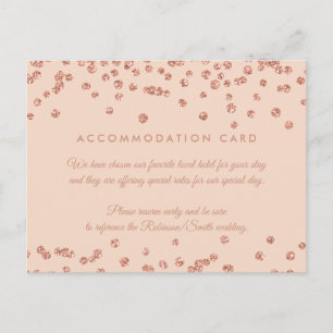 Postal Rosa de alojamiento Purpurina de oro Confetti Rubo
