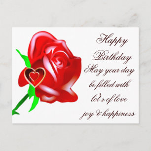 Postal Rosa de amor y corazón_