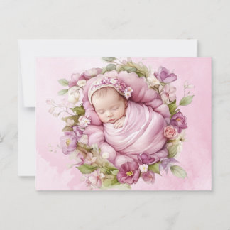 Postal rosa de bebé lindo