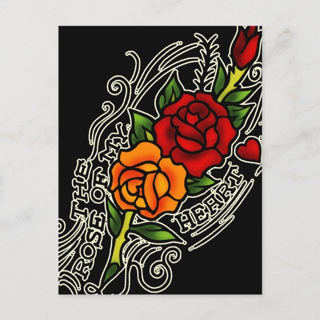 Postal Rosa de Corazón (Anverso)