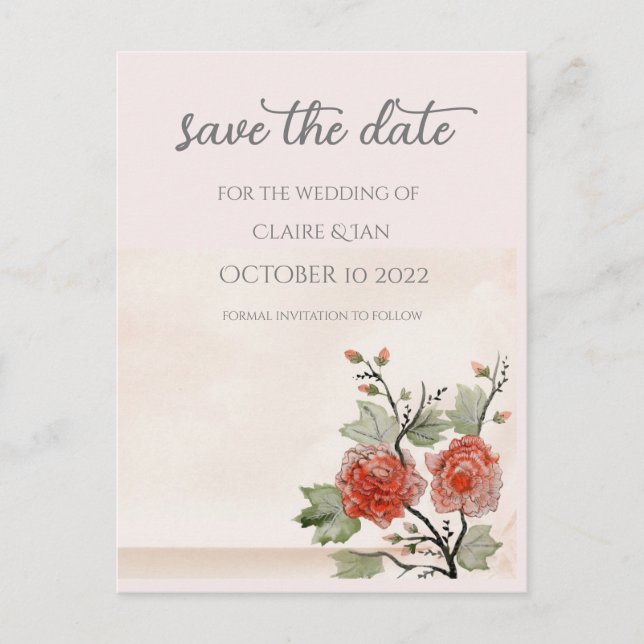 Postal Rosa de cosecha (rubor) (Anverso)