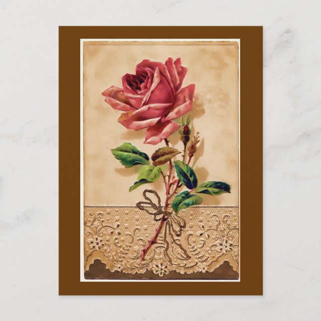 Postal Rosa de encaje (Anverso)