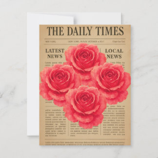 Postal Rosa de época sobre papel antiguo