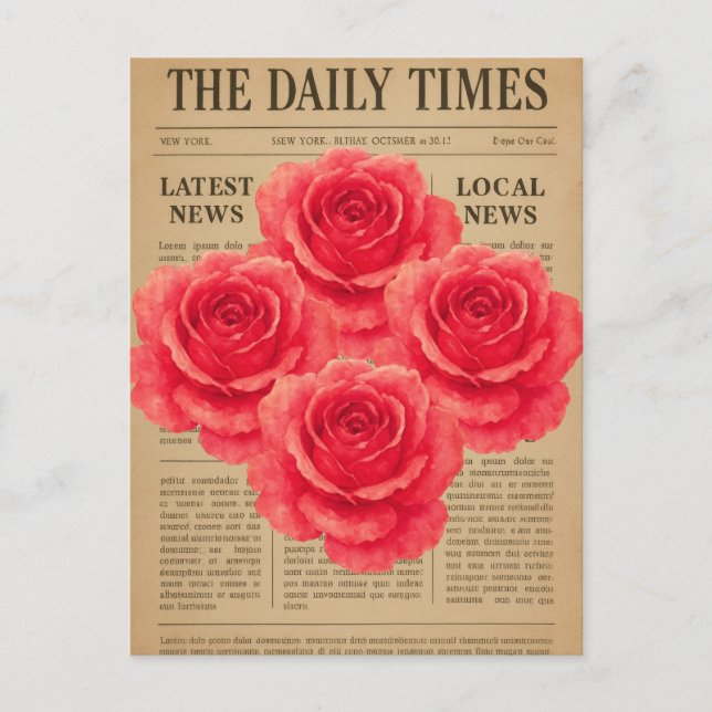 Postal Rosa de época sobre papel antiguo (Anverso)