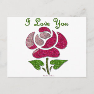 Postal Rosa de esténcil rosa te amo
