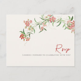 Postal Rosa de flores silvestres rosadas Boda Spring Garl