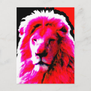 Postal rosa de la cabeza del león