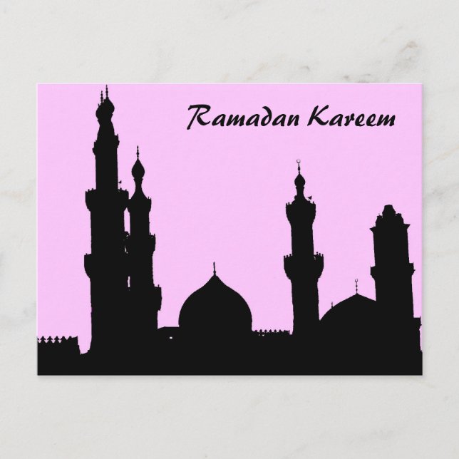 Postal rosa de la mezquita de Ramadán (Anverso)