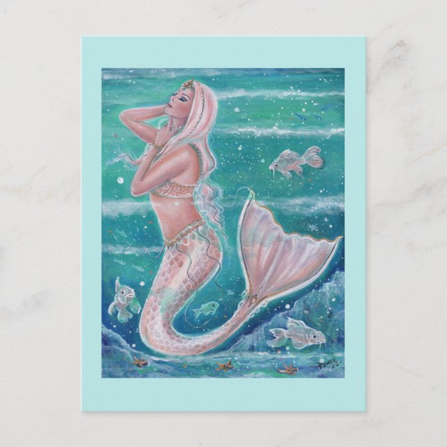 Postal Rosa de la sirena Pearl por Renee Lavoie (Anverso)